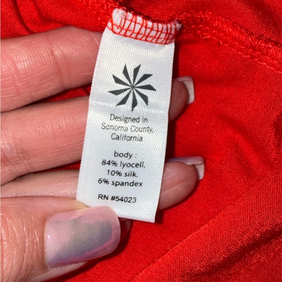 Athleta Red Midi Dress Size Medium - Picture 9 of 9